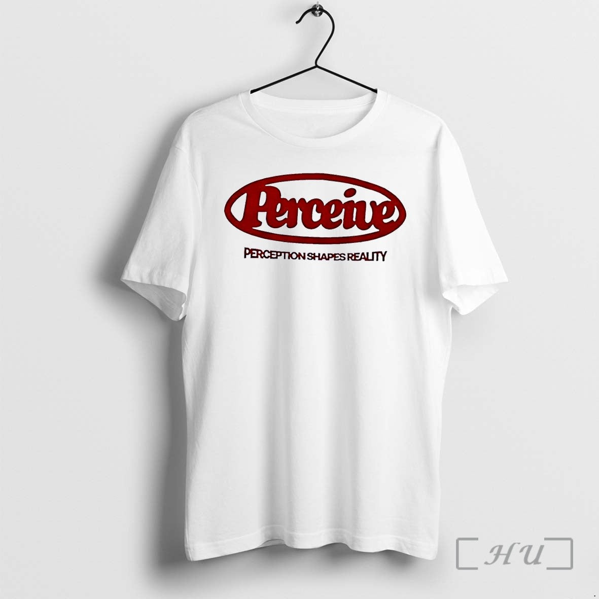 Officials Perceive Red Oval Logo Perception Shapes Reality Slogan White Unisex T-shirt, Sweatshirt, Hoodie, Long Sleeve Tee - T-Shirt, Sweatshirt, Hoodie