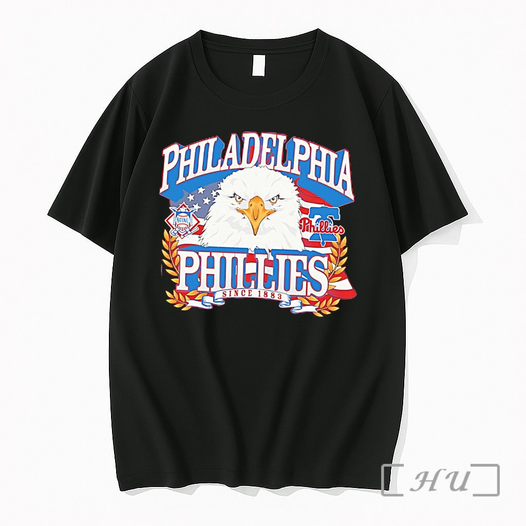 Officials Philadelphia Phillies Americana Eagle Celebrating Americas 250th Tee Unisex T-shirt, Sweatshirt, Hoodie, Long Sleeve Tee - T-Shirt, Sweatshirt, Hoodie