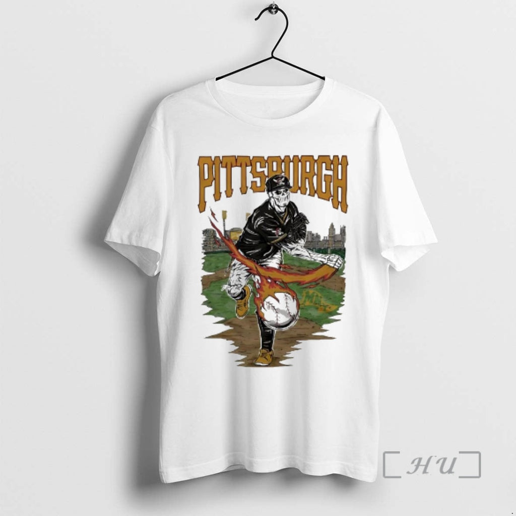 Officials Pittsburgh Pirates Skeleton Pitcher Flaming Baseball T-Shirts, Hoodie, Sweatshirt - T-Shirt, Sweatshirt, Hoodie