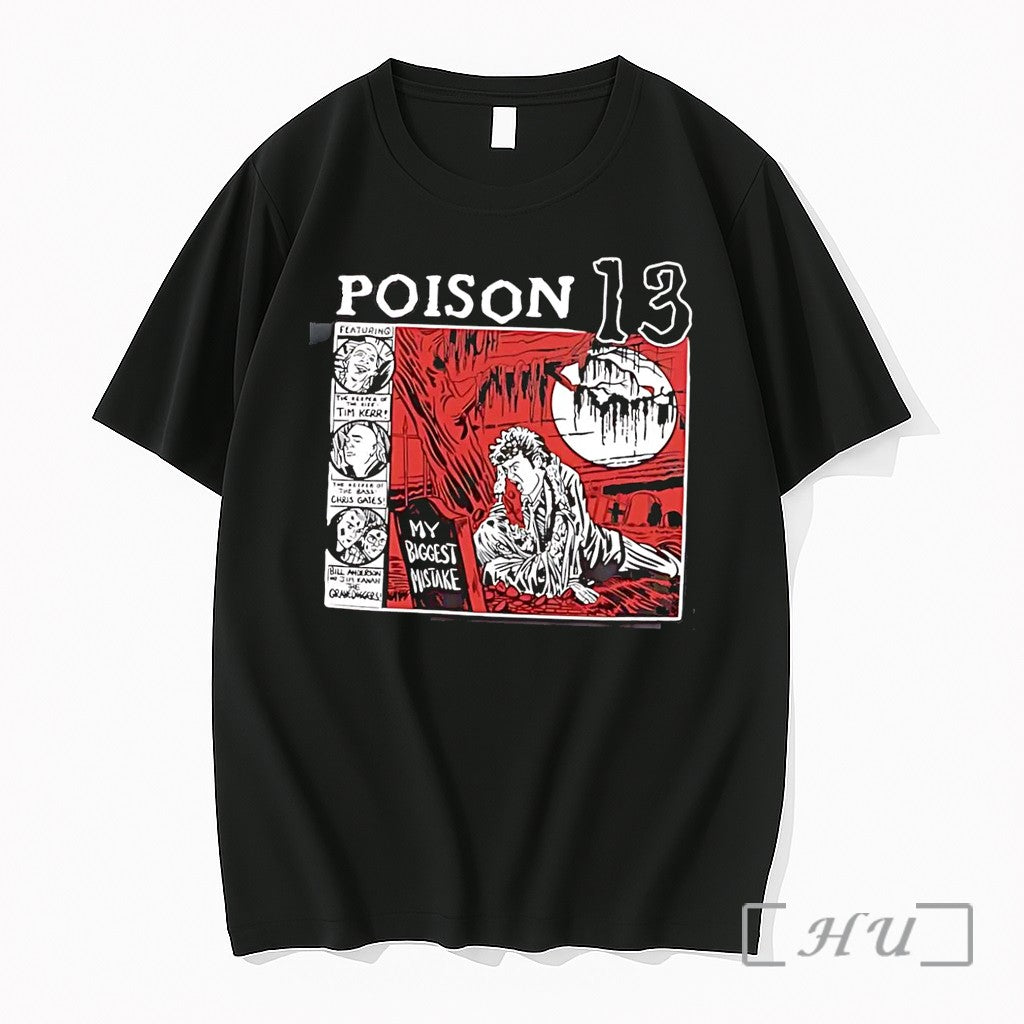 Officials Poison 13 My Biggest Mistake Graveyard Comic Art Black Unisex T-shirt, Sweatshirt, Hoodie, Long Sleeve Tee - T-Shirt, Sweatshirt, Hoodie