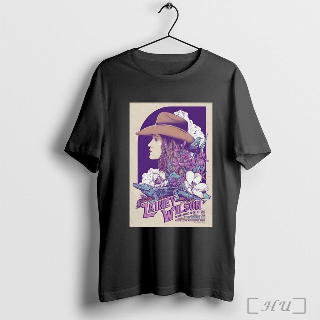 Officials Poster Lainey Wilson Whirlwind World Tour September 11 2025 In Baton Rouge La Unisex T-shirt, Sweatshirt, Hoodie, Long Sleeve Tee - T-Shirt, Sweatshirt, Hoodie