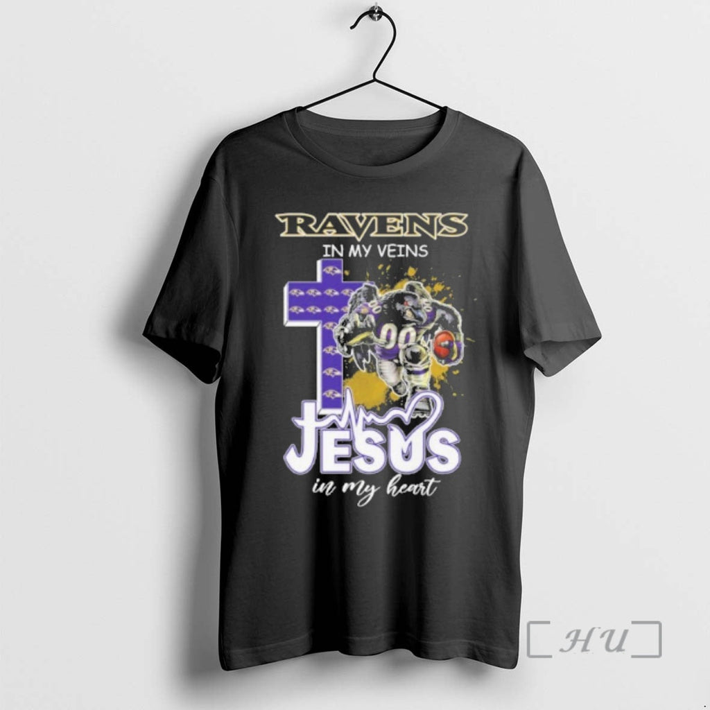Officials Ravens My Veins Jesus Mascot My Heart Mascots T-Shirts, Hoodie, Sweatshirt - T-Shirt, Sweatshirt, Hoodie