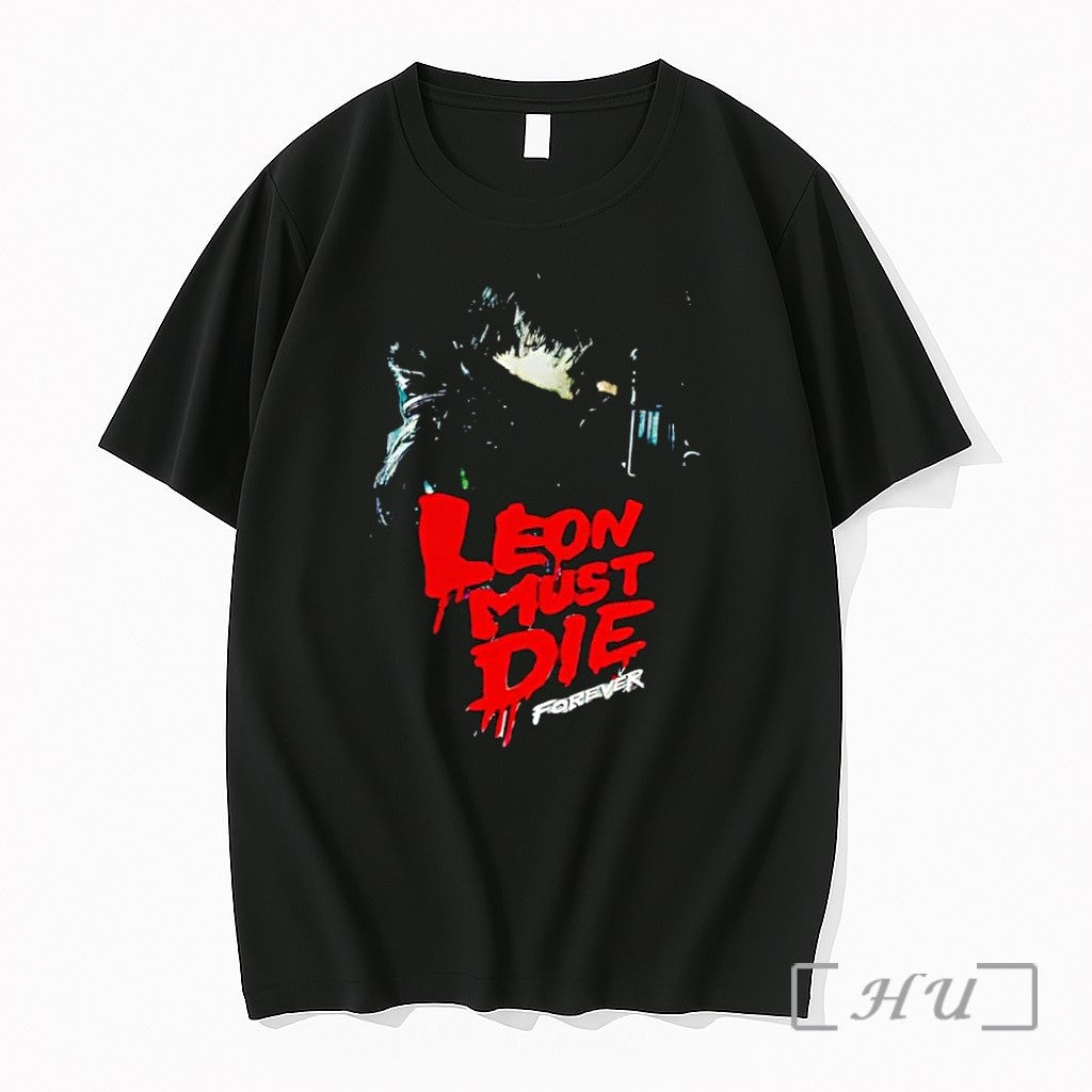 Officials Resident Evil Leon Must Die Forever Black Unisex T-shirt, Sweatshirt, Hoodie, Long Sleeve Tee - T-Shirt, Sweatshirt, Hoodie