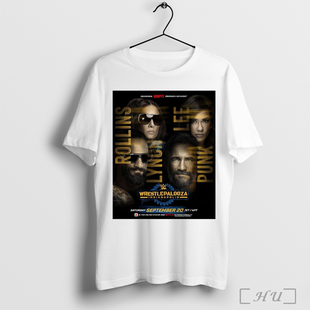 Officials Rollins Lynch Lee Punk Wrestlepalooza Indianapolis Saturday September 20 Espn Poster T Shirt - T-Shirt, Sweatshirt, Hoodie