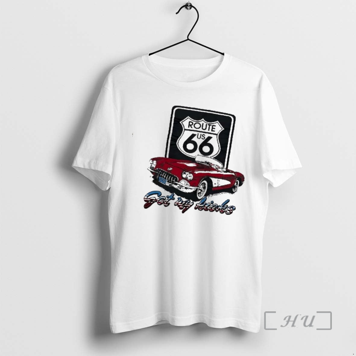 Officials Route Us 66 Classic Red Corvette Got My Kicks Car T-Shirts, Hoodie, Sweatshirt - T-Shirt, Sweatshirt, Hoodie