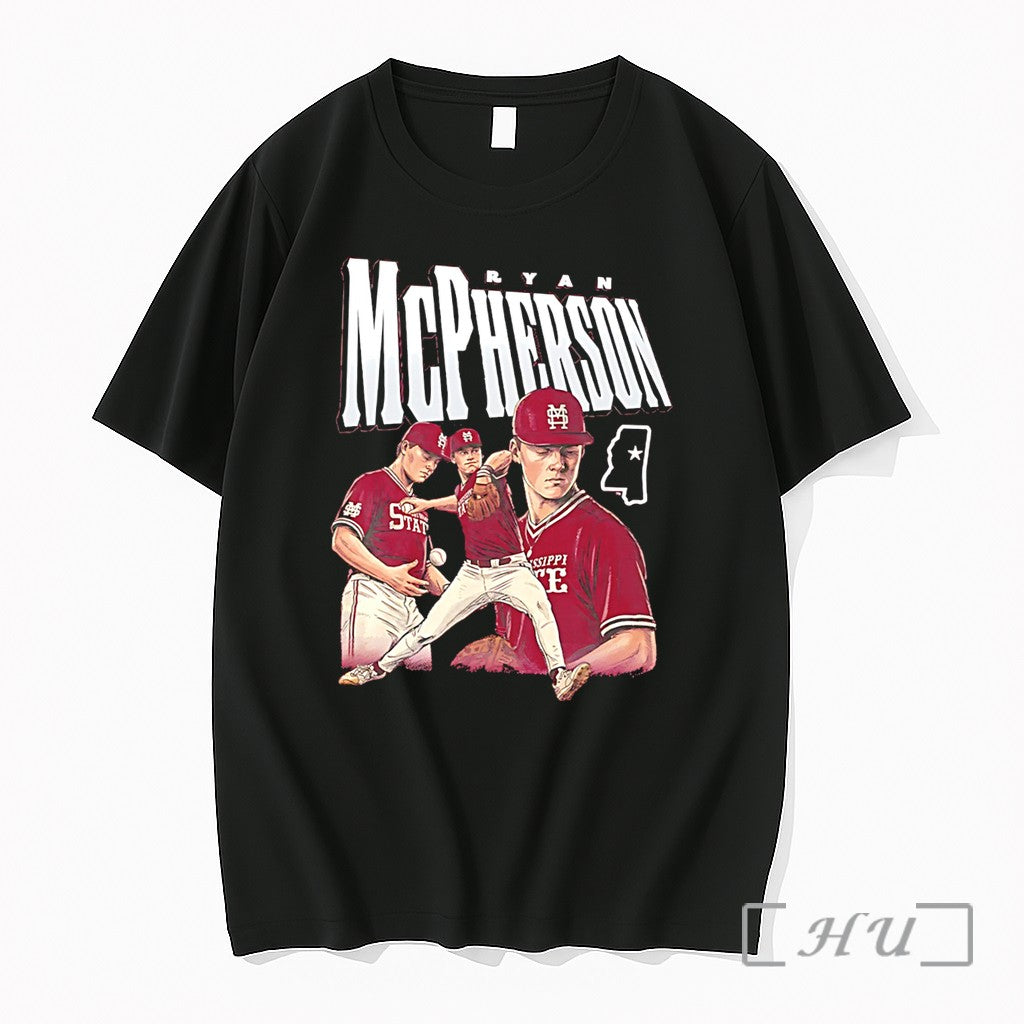 Officials Ryan Mcpherson Mississippi State Baseball Illustrated Tee Unisex T-shirt, Sweatshirt, Hoodie, Long Sleeve Tee - T-Shirt, Sweatshirt, Hoodie