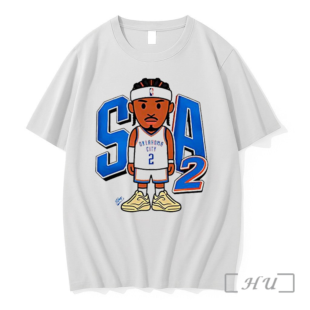Officials Sga Shai Gilgeous Alexander Oklahoma City Thunder 2 Cartoon Basketball Player Premium T Shirts - T-Shirt, Sweatshirt, Hoodie