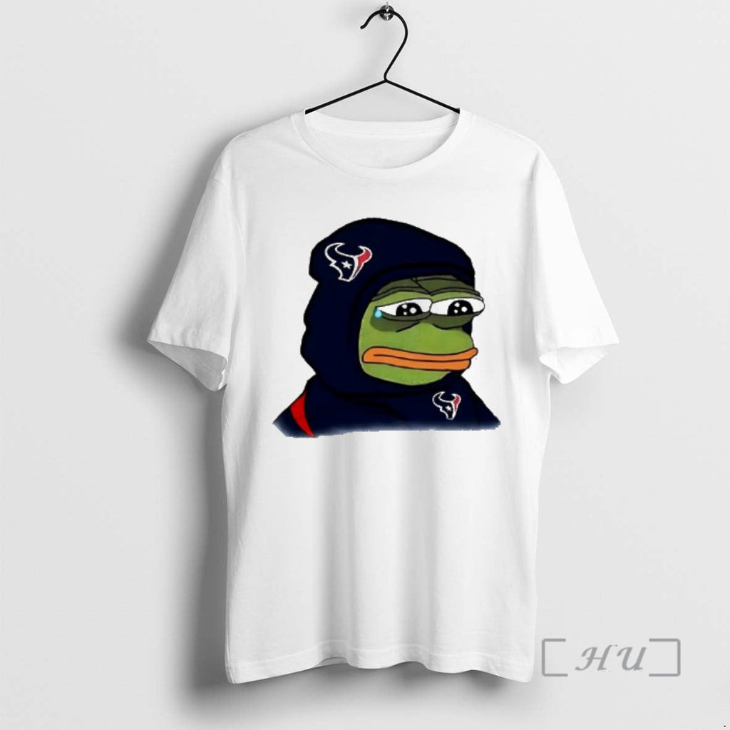 Officials Sad Pepe Frog Wearing Houston Texans Logo T-Shirts, Hoodie, Sweatshirt - T-Shirt, Sweatshirt, Hoodie