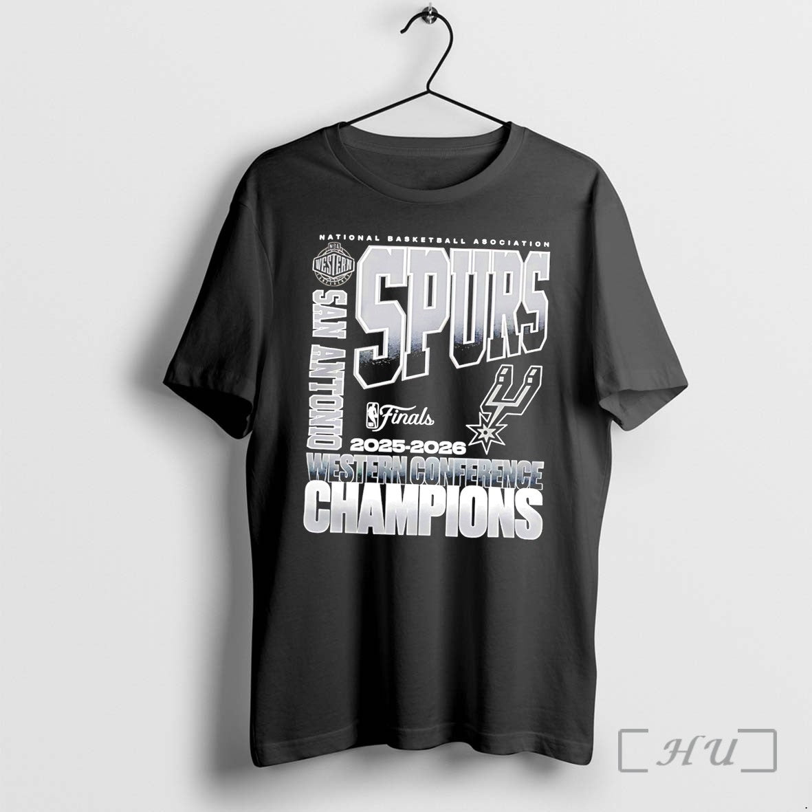 Officials San Antonio Spurs 2026 Nba Western Conference Champions Stacked Block Tee Premium T Shirts - T-Shirt, Sweatshirt, Hoodie
