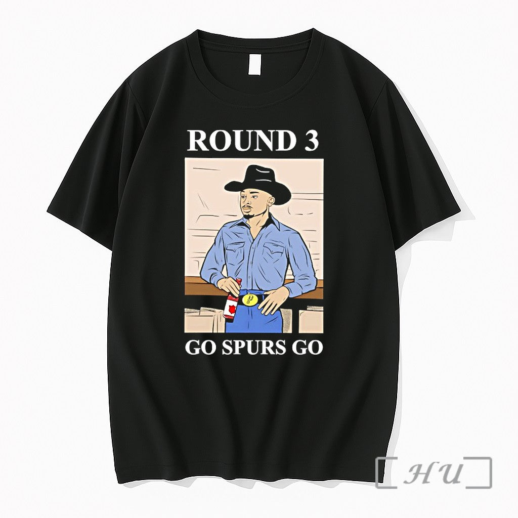 Officials San Antonio Spurs Round 3 Go Spurs Go Cowboy Unisex T-shirt, Sweatshirt, Hoodie, Long Sleeve Tee - T-Shirt, Sweatshirt, Hoodie