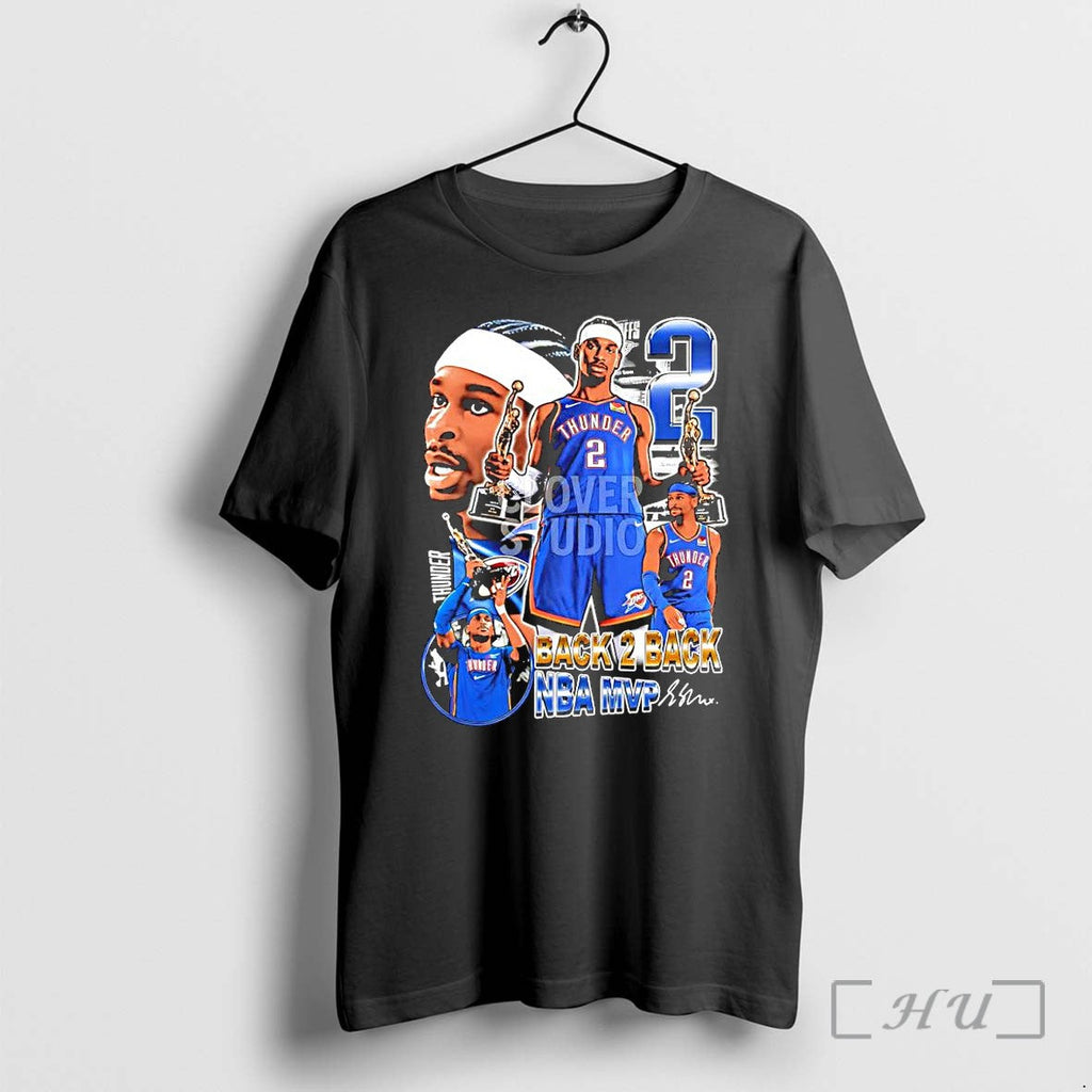 Officials Shai Gilgeous Alexander Okc Thunder Back 2 Back Nba Mvp Signature Premium T Shirts - T-Shirt, Sweatshirt, Hoodie