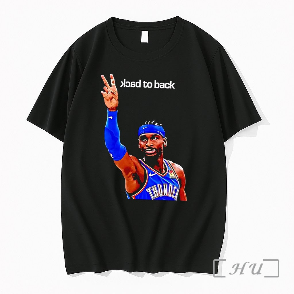 Officials Shai Gilgeous Alexander Two Back To Back Thunder Black Unisex T-shirt, Sweatshirt, Hoodie, Long Sleeve Tee - T-Shirt, Sweatshirt, Hoodie