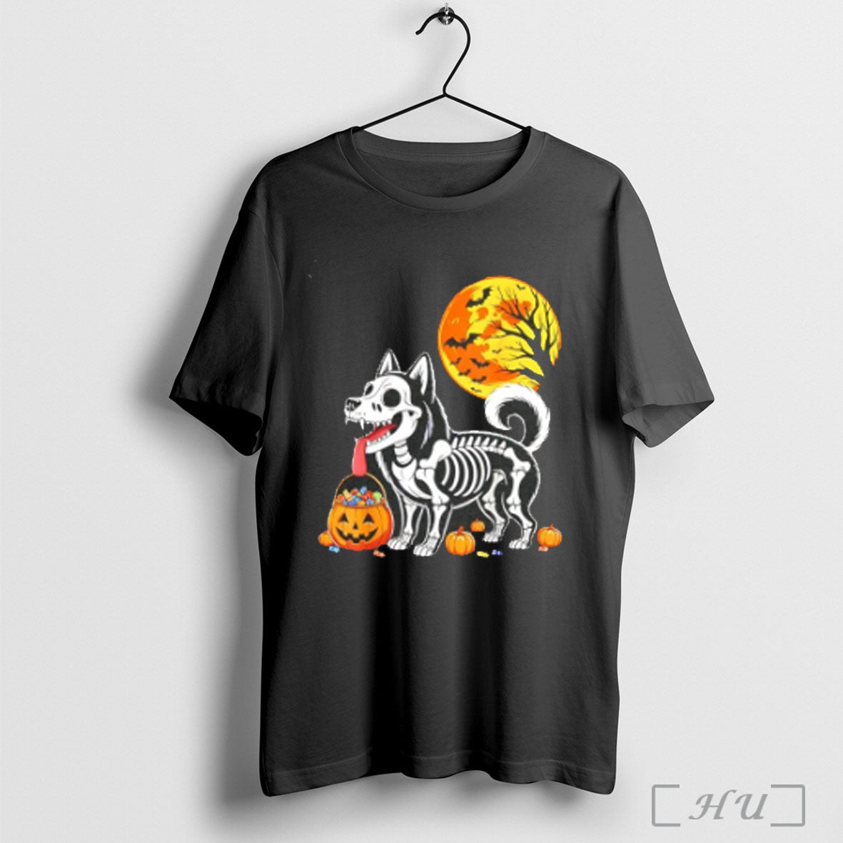 Officials Siberian Husky Dog Skeleton Scary Pumpkin Moon Halloween T Shirt Unisex T-shirt, Sweatshirt, Hoodie, Long Sleeve Tee - T-Shirt, Sweatshirt, Hoodie