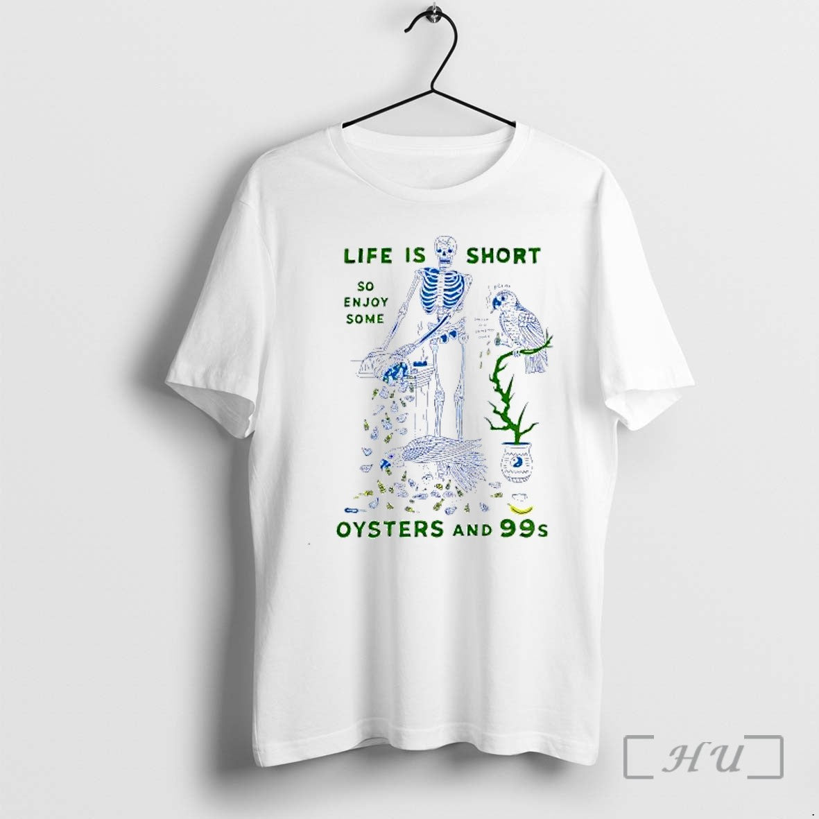 Officials Skeleton Life Is Short So Enjoy Some Oysters And 99s Premium T Shirts Sweater Unisex T-shirt, Sweatshirt, Hoodie, Long Sleeve Tee - T-Shirt, Sweatshirt, Hoodie
