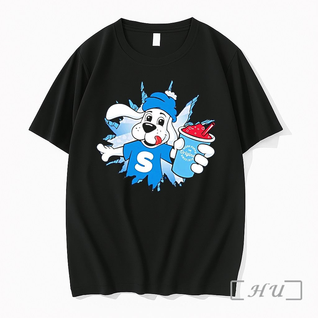 Officials Slush Puppie Mascot Dog S Logo Breaking Ice Slushie Black Premium T Shirts Sweater - T-Shirt, Sweatshirt, Hoodie