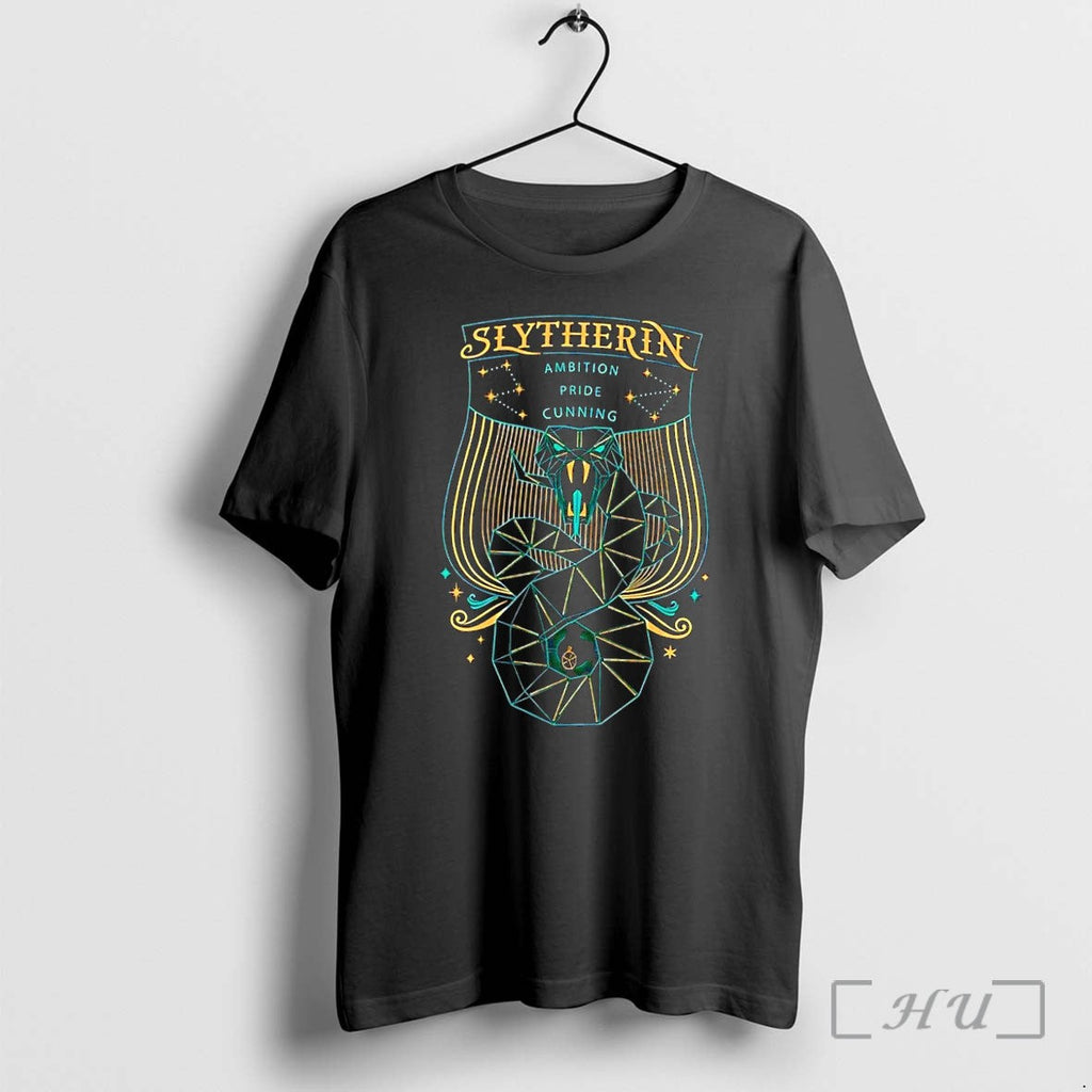 Officials Slytherin Geometric Snake Ambition Pride Cunning 2026 Edition Black Unisex T-shirt, Sweatshirt, Hoodie, Long Sleeve Tee - T-Shirt, Sweatshirt, Hoodie