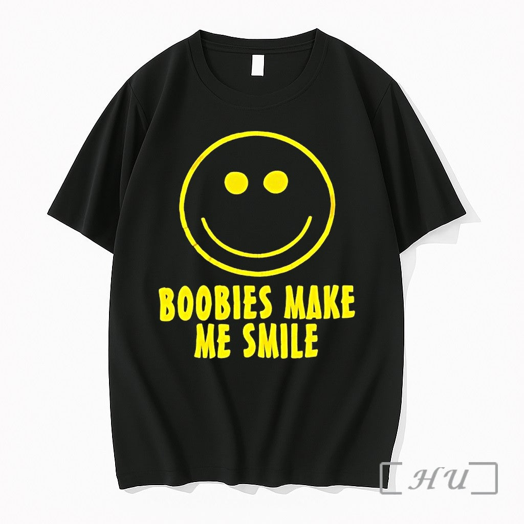 Officials Smiling Face Boobies Make Me Smile Unisex T-shirt, Sweatshirt, Hoodie, Long Sleeve Tee - T-Shirt, Sweatshirt, Hoodie