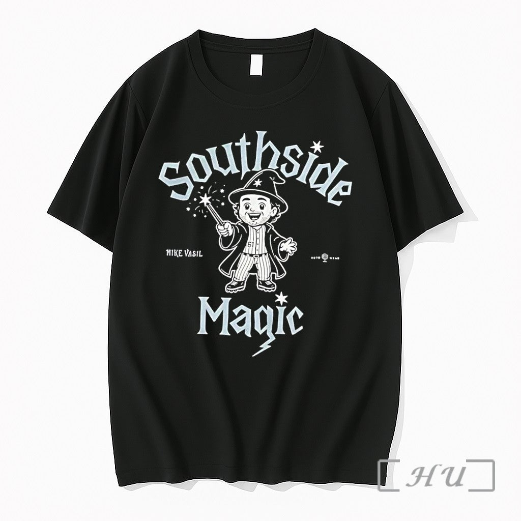 Officials Southside Mike Vasil Wizard Magic Baseball Black Unisex T-shirt, Sweatshirt, Hoodie, Long Sleeve Tee - T-Shirt, Sweatshirt, Hoodie