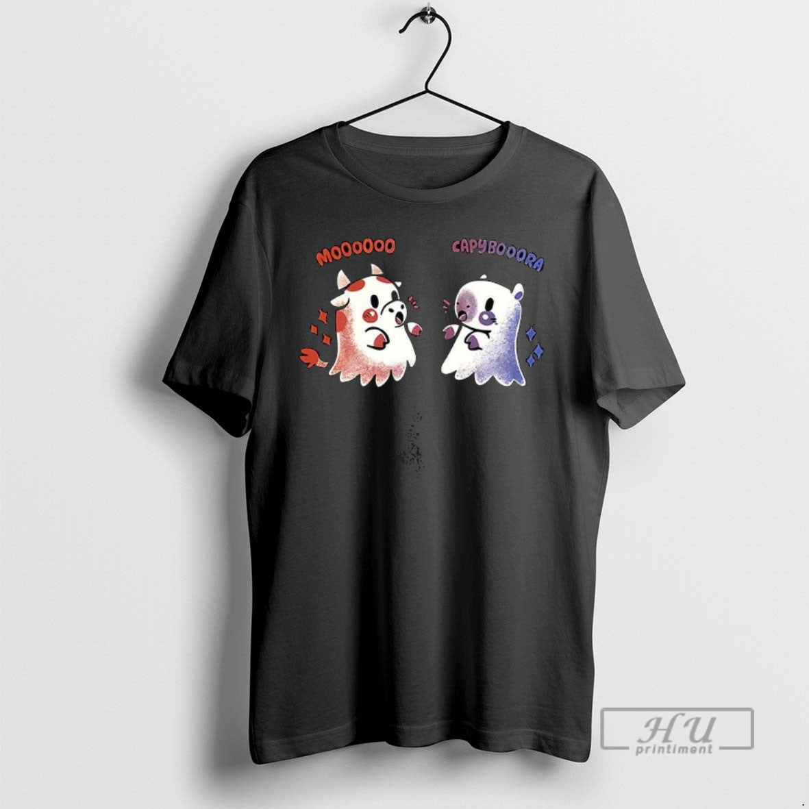 Officials Spooky Capy And Cow Halloween T Shirt Unisex T-shirt, Sweatshirt, Hoodie, Long Sleeve Tee - T-Shirt, Sweatshirt, Hoodie