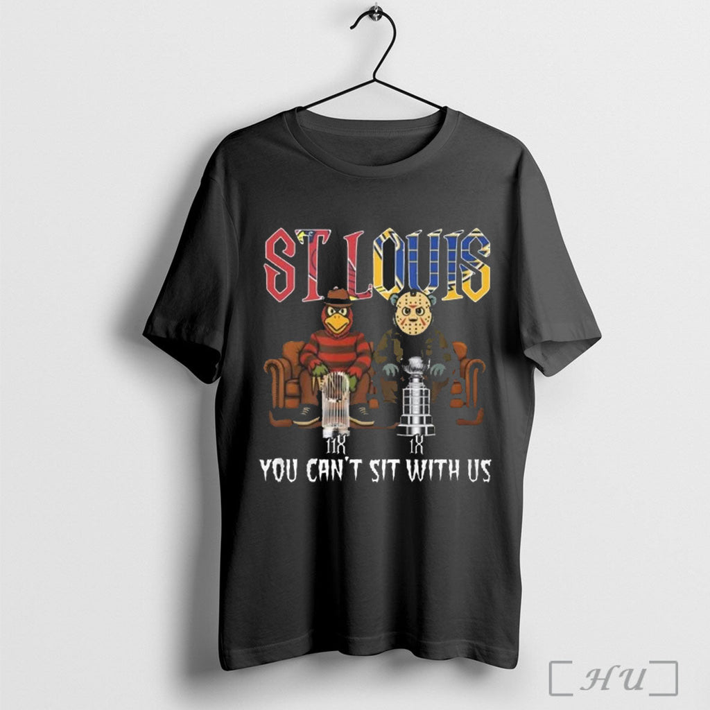 Officials St Louis Sports Cardinals X Blues Mascots Halloween You Cant Sit With Us Shirtsweater - T-Shirt, Sweatshirt, Hoodie