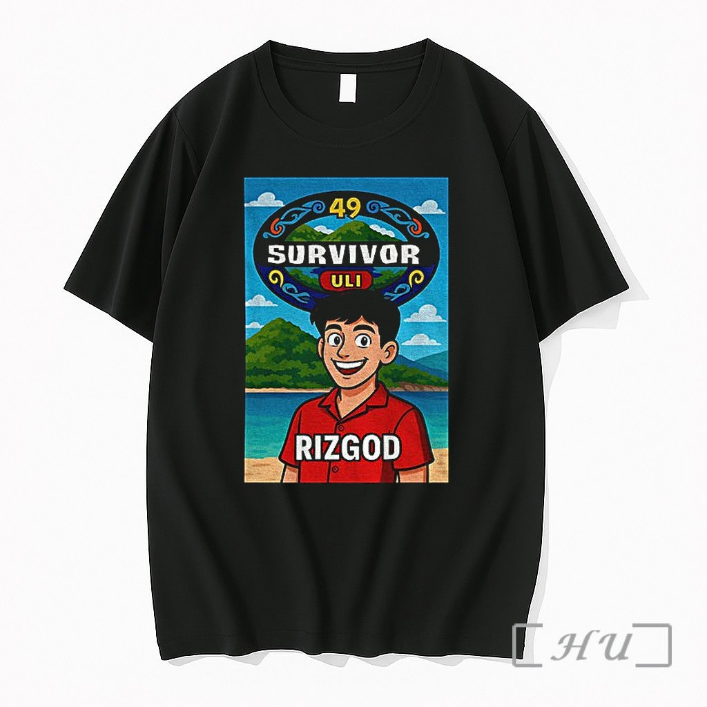 Officials Survivor Uli 49 Rizzgod Cartoon 2026 Unisex T-shirt, Sweatshirt, Hoodie, Long Sleeve Tee - T-Shirt, Sweatshirt, Hoodie