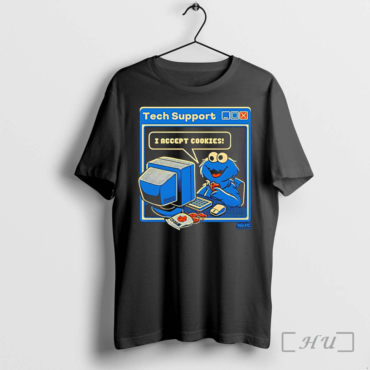 Officials Tech Support I Accept Cookies Cookie Monster Unisex T-shirt, Sweatshirt, Hoodie, Long Sleeve Tee - T-Shirt, Sweatshirt, Hoodie