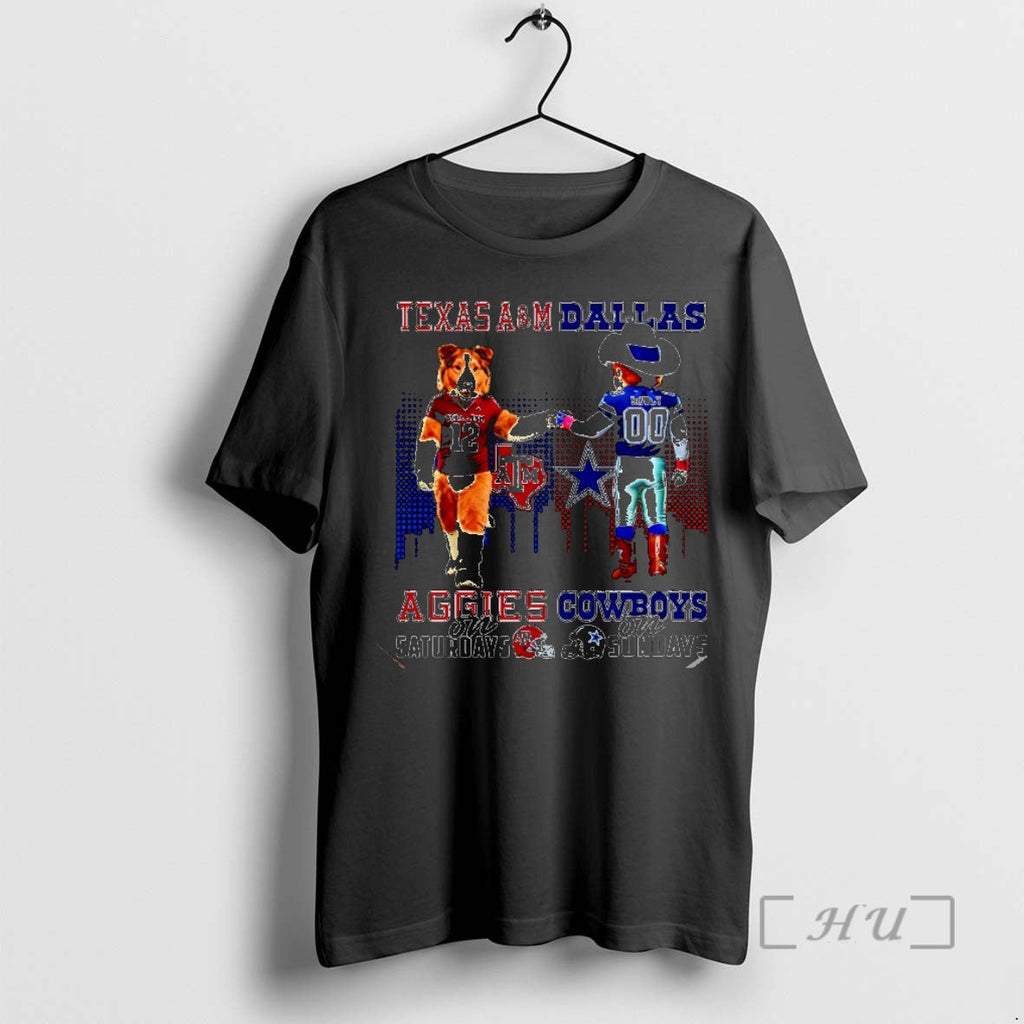 Officials Texas Am Aggies Saturdays Vs Dallas Cowboys Sundays Mascot Skyline T-Shirts, Hoodie, Sweatshirt - T-Shirt, Sweatshirt, Hoodie