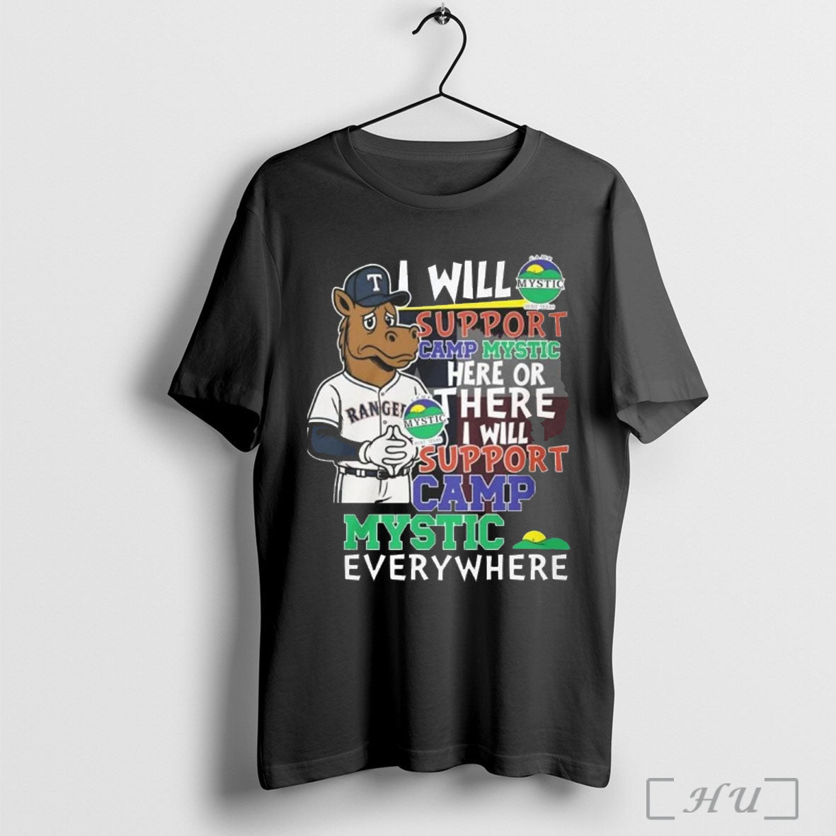 Officials Texas Rangers I Will Support Camp Mystic Here Or There I Will Support North Unisex T-shirt, Sweatshirt, Hoodie, Long Sleeve Tee - T-Shirt, Sweatshirt, Hoodie