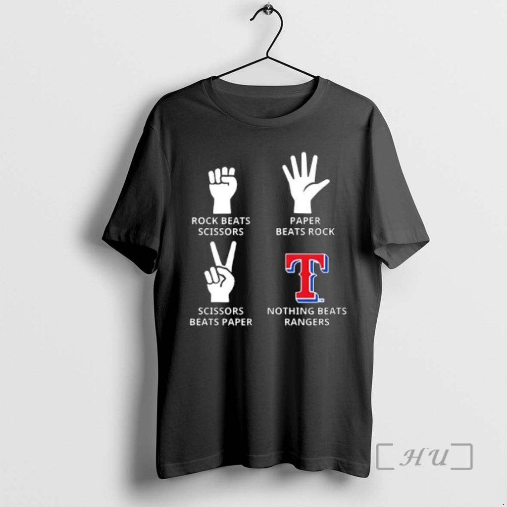 Officials Texas Rangers Nothing Beats Rock Beats Scissors Paper Beats Rock Scissors Beats Paper T-Shirts, Hoodie, Sweatshirt - T-Shirt, Sweatshirt, Hoodie