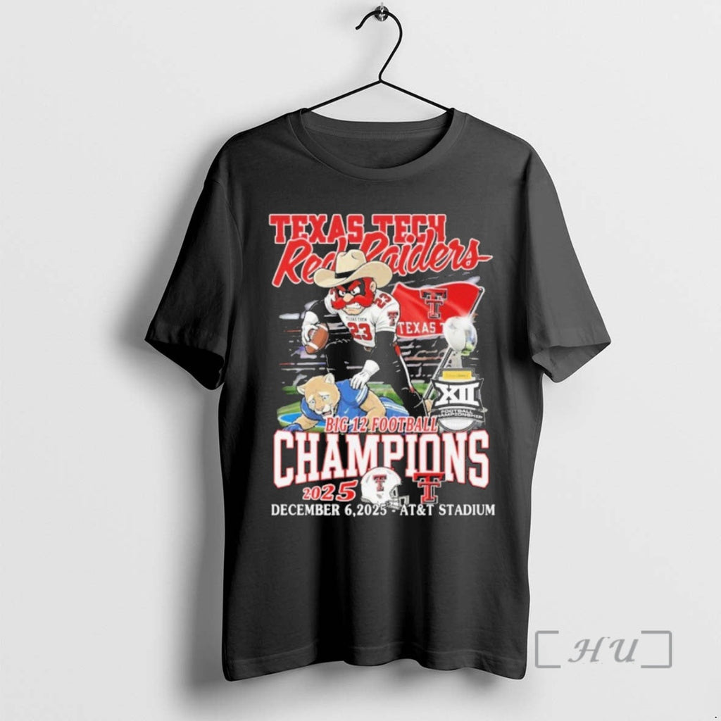 Officials Texas Tech Red Raiders Stomp Brigham Young Cougars Big 12 Football Champions 2025 Mascot T-Shirts, Hoodie, Sweatshirt - T-Shirt, Sweatshirt, Hoodie