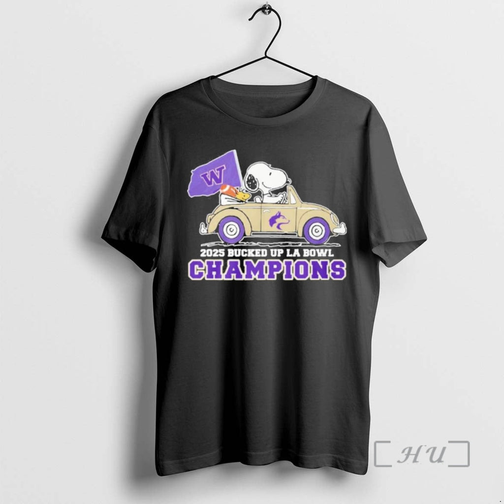 Officials Peanuts Driving Car X Washington Huskies La Bowl Champions T-Shirts, Hoodie, Sweatshirt - T-Shirt, Sweatshirt, Hoodie