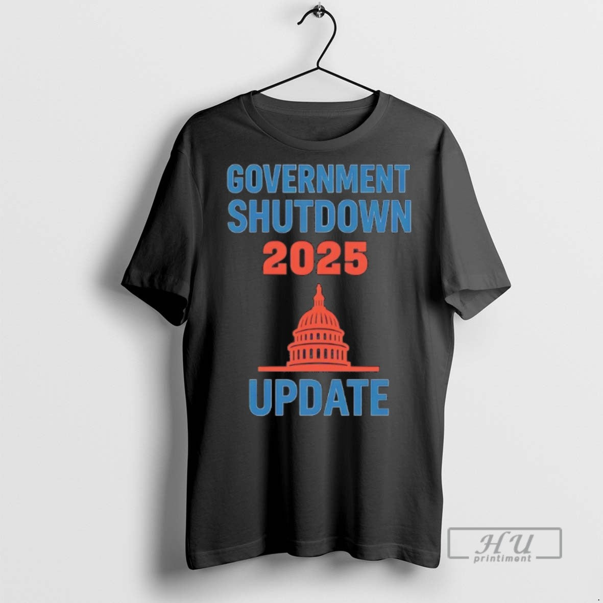 Officials The White House Government Shutdown 2025 Update American Flag T Shirt Unisex T-shirt, Sweatshirt, Hoodie, Long Sleeve Tee - T-Shirt, Sweatshirt, Hoodie