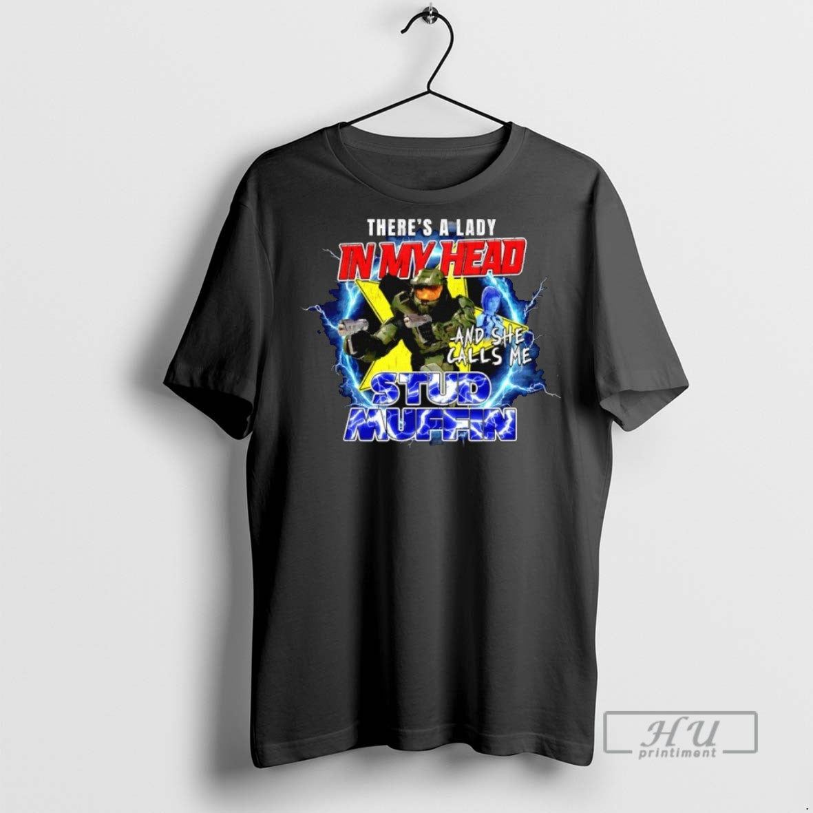 Officials Theres A Lady In My Head And She Calls Me Stud Muffin T Shirts Unisex T-shirt, Sweatshirt, Hoodie, Long Sleeve Tee - T-Shirt, Sweatshirt, Hoodie