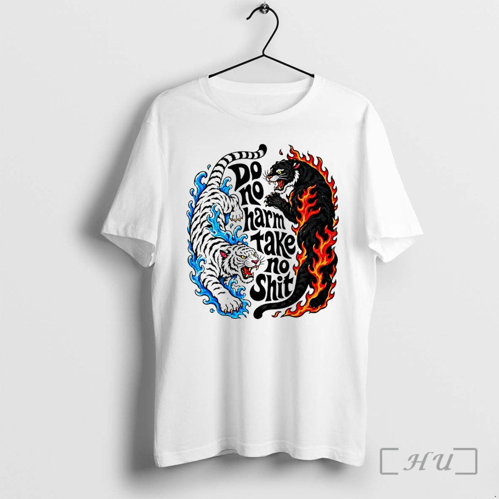 Officials Tiger Do No Harm Take No Shit Black And White Premium T Shirts Sweater Unisex T-shirt, Sweatshirt, Hoodie, Long Sleeve Tee - T-Shirt, Sweatshirt, Hoodie