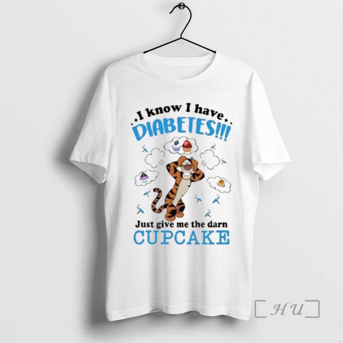 Officials Tigger I Know I Have Diabetes Just Give Me Darn Cupcake T-Shirts, Hoodie, Sweatshirt - T-Shirt, Sweatshirt, Hoodie