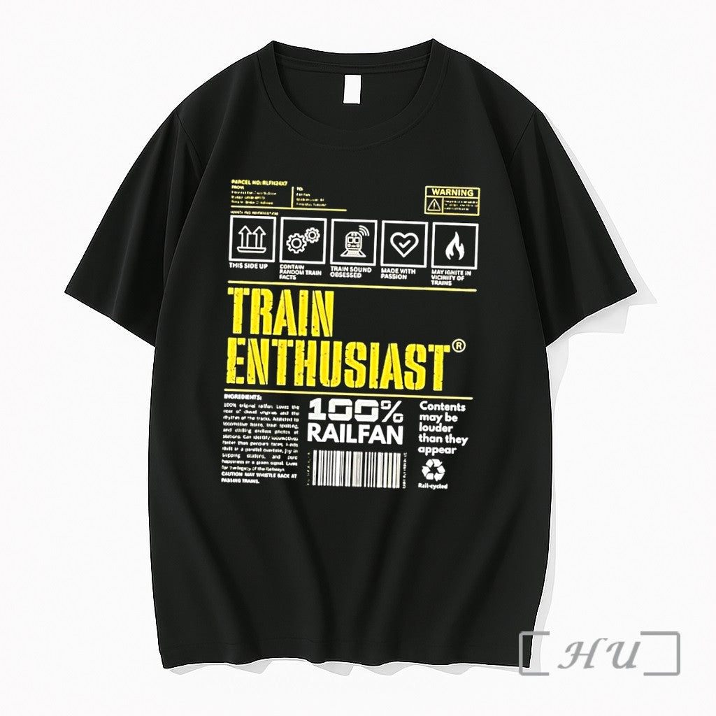Officials Train Enthusiast 100 Railfan Shipping Label Black Unisex T-shirt, Sweatshirt, Hoodie, Long Sleeve Tee - T-Shirt, Sweatshirt, Hoodie