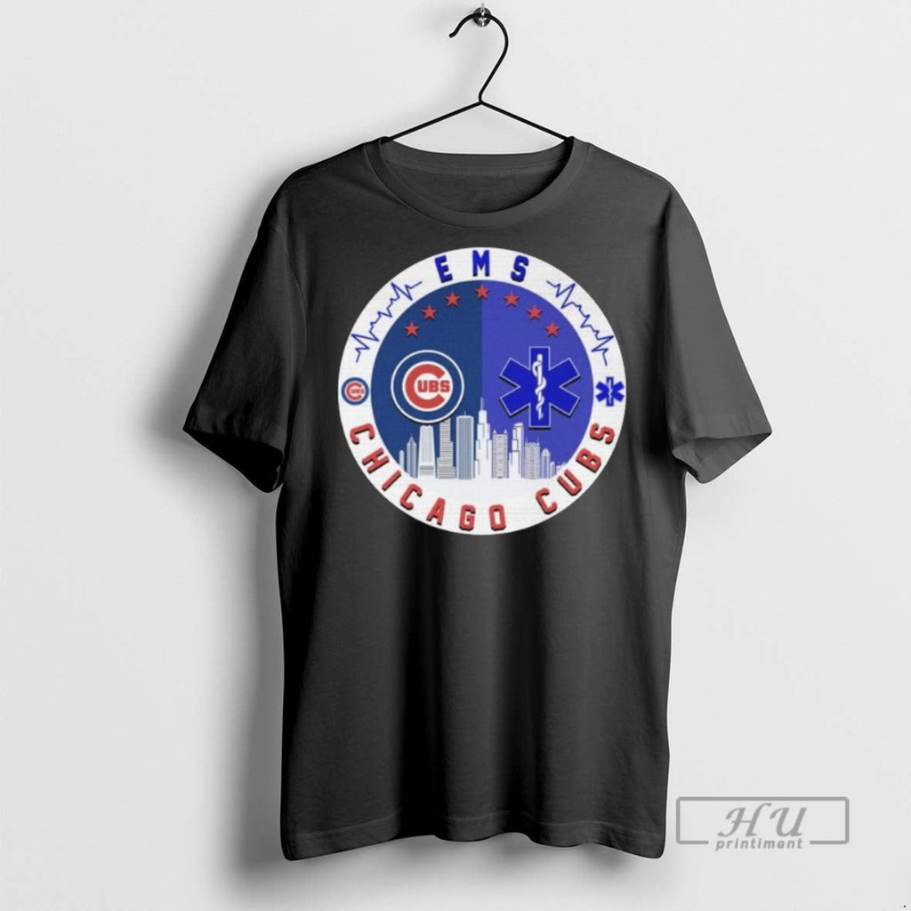 Officials Trending Ems Chicago Cubs City Skyline Long Sleve T Shirt Unisex T-shirt, Sweatshirt, Hoodie, Long Sleeve Tee - T-Shirt, Sweatshirt, Hoodie