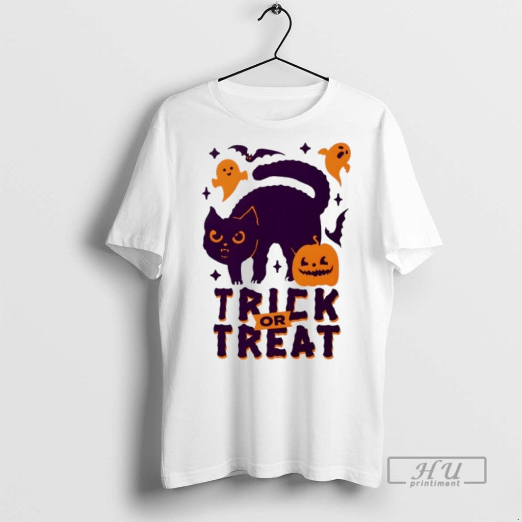 Officials Trick Or Treat Cat And Pumpkin Halloween T Shirts Unisex T-shirt, Sweatshirt, Hoodie, Long Sleeve Tee - T-Shirt, Sweatshirt, Hoodie