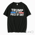 Officials Trump Is A Piece Of Shit Blue Stars Red Stripe Black Premium T Shirts Unisex T-shirt, Sweatshirt, Hoodie, Long Sleeve Tee - T-Shirt, Sweatshirt, Hoodie