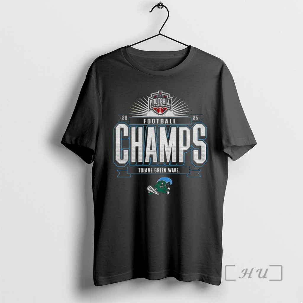 Officials Tulane Green Wave 2025 American Athletic Conference Football Champions T-Shirts, Hoodie, Sweatshirt - T-Shirt, Sweatshirt, Hoodie