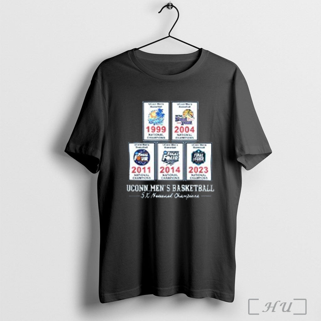 Officials Uconn Huskies Mens Basketball 5x National Champs Banners T Shirt Unisex T-shirt, Sweatshirt, Hoodie, Long Sleeve Tee - T-Shirt, Sweatshirt, Hoodie