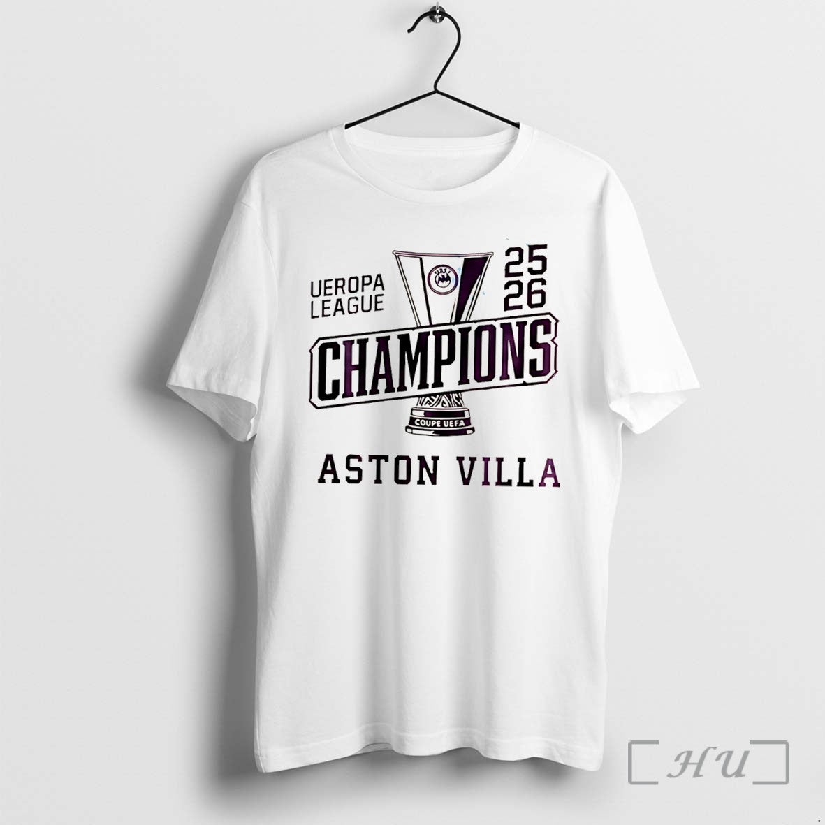 Officials Uefa Europa League Champions 2026 Aston Villa Logo Tee Unisex T-shirt, Sweatshirt, Hoodie, Long Sleeve Tee - T-Shirt, Sweatshirt, Hoodie