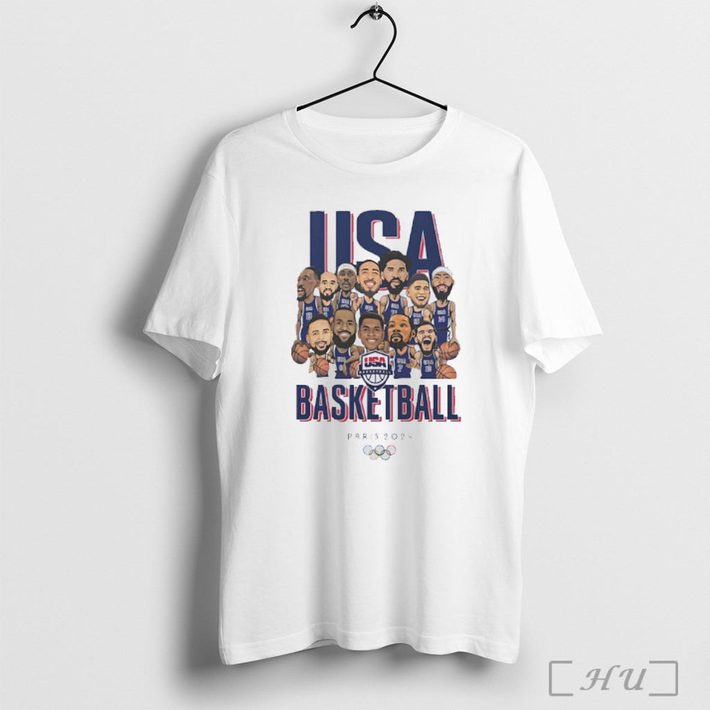 Officials Usa Basketball Paris Olympic 2024 T Shirt Unisex T-shirt, Sweatshirt, Hoodie, Long Sleeve Tee - T-Shirt, Sweatshirt, Hoodie
