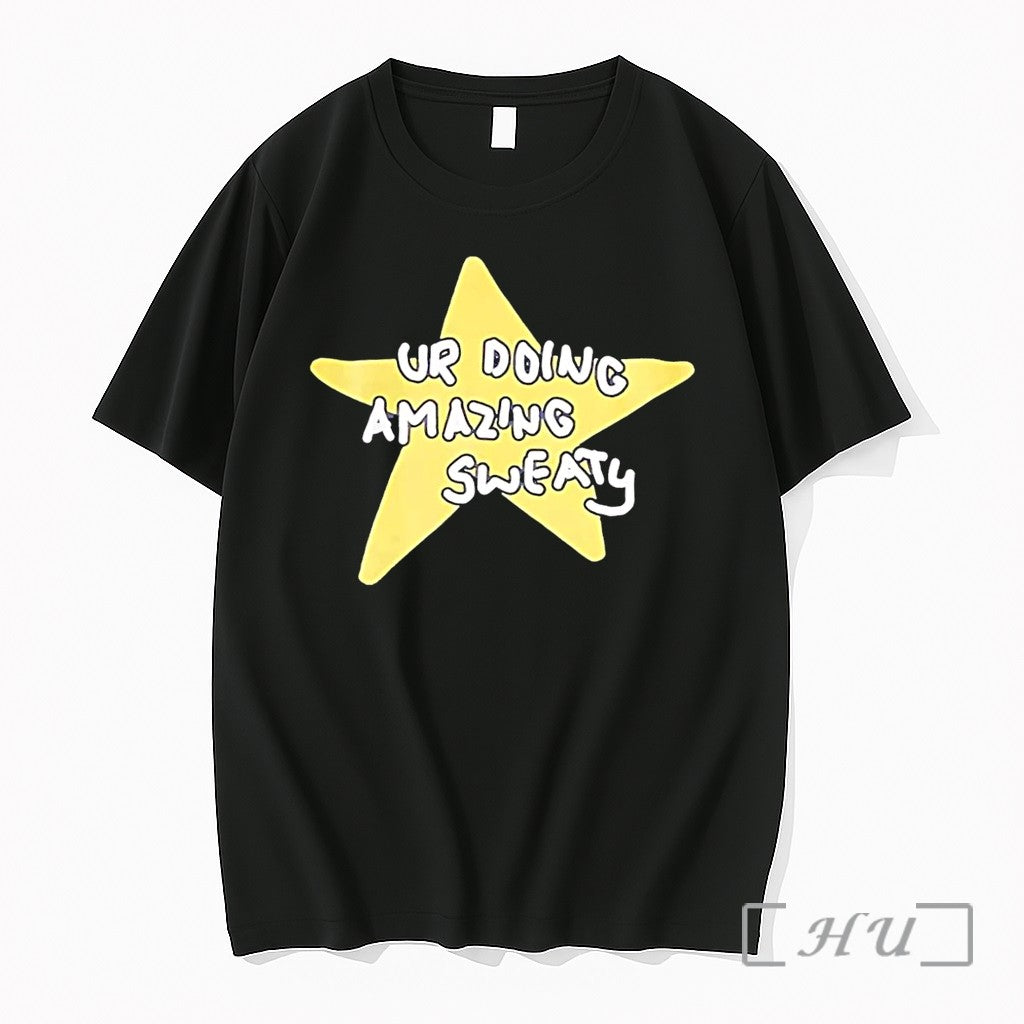 Officials Ur Doing Amazing Sweaty Meme Yellow Star Black Unisex T-shirt, Sweatshirt, Hoodie, Long Sleeve Tee - T-Shirt, Sweatshirt, Hoodie