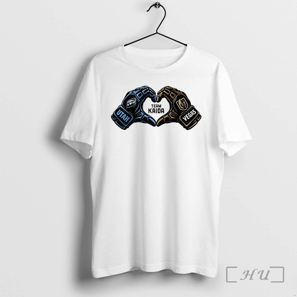 Officials Utah Mammoth Vs Vegas Golden Knights Team Kaida Heart Hand Premium T Shirts Sweater - T-Shirt, Sweatshirt, Hoodie