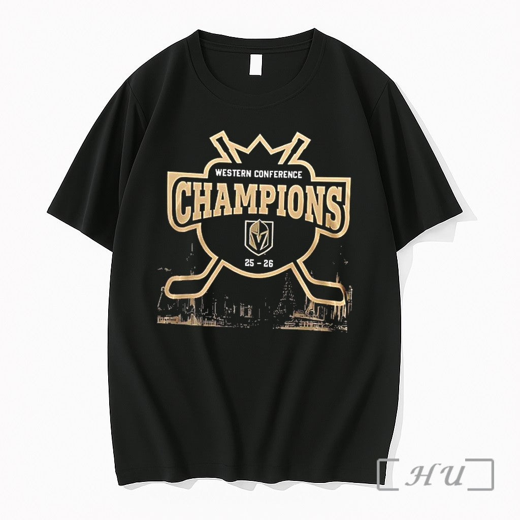 Officials Vegas Golden Knights Western Conference Championship 2026 City Skyline Unisex T-shirt, Sweatshirt, Hoodie, Long Sleeve Tee - T-Shirt, Sweatshirt, Hoodie