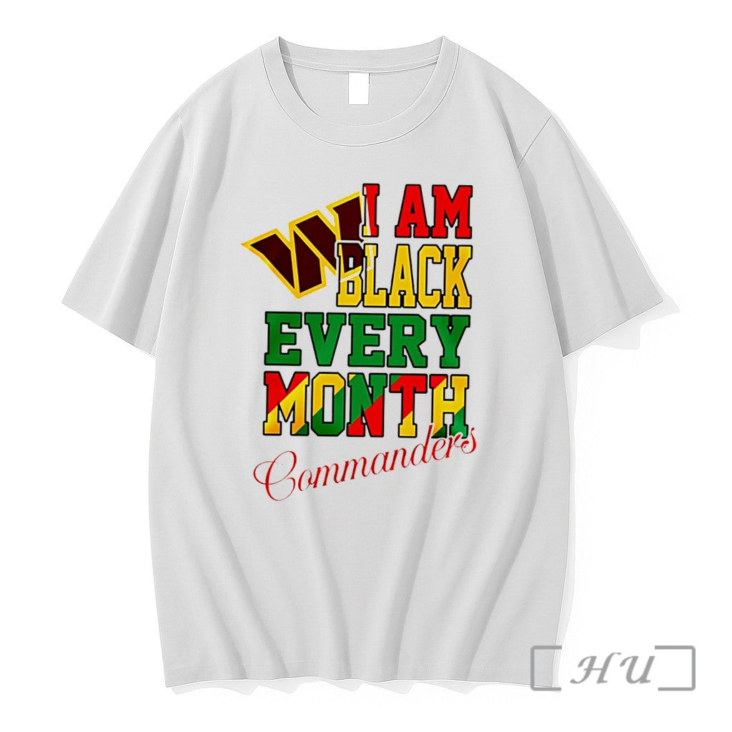 Officials Washington Commanders I Am Black Every Month Juneteenth Logo Tee Premium T Shirts Sweater - T-Shirt, Sweatshirt, Hoodie