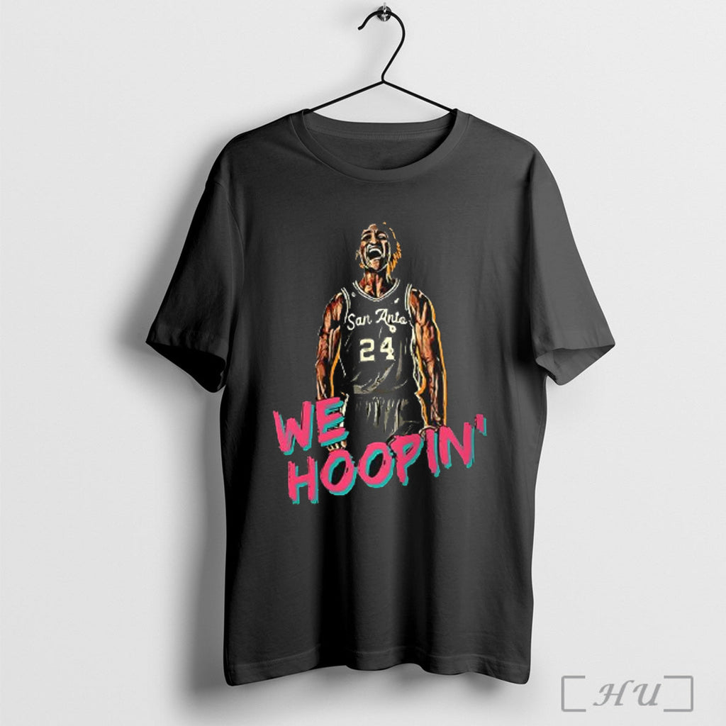 Officials We Hoopin Basketball Player San Antonio 24 T Shirt Unisex T-shirt, Sweatshirt, Hoodie, Long Sleeve Tee - T-Shirt, Sweatshirt, Hoodie