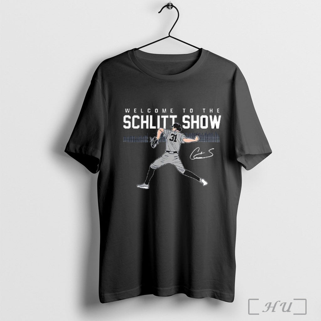 Officials Welcome To The Schlitt Show Baseball Player Signature T Shirt Unisex T-shirt, Sweatshirt, Hoodie, Long Sleeve Tee - T-Shirt, Sweatshirt, Hoodie