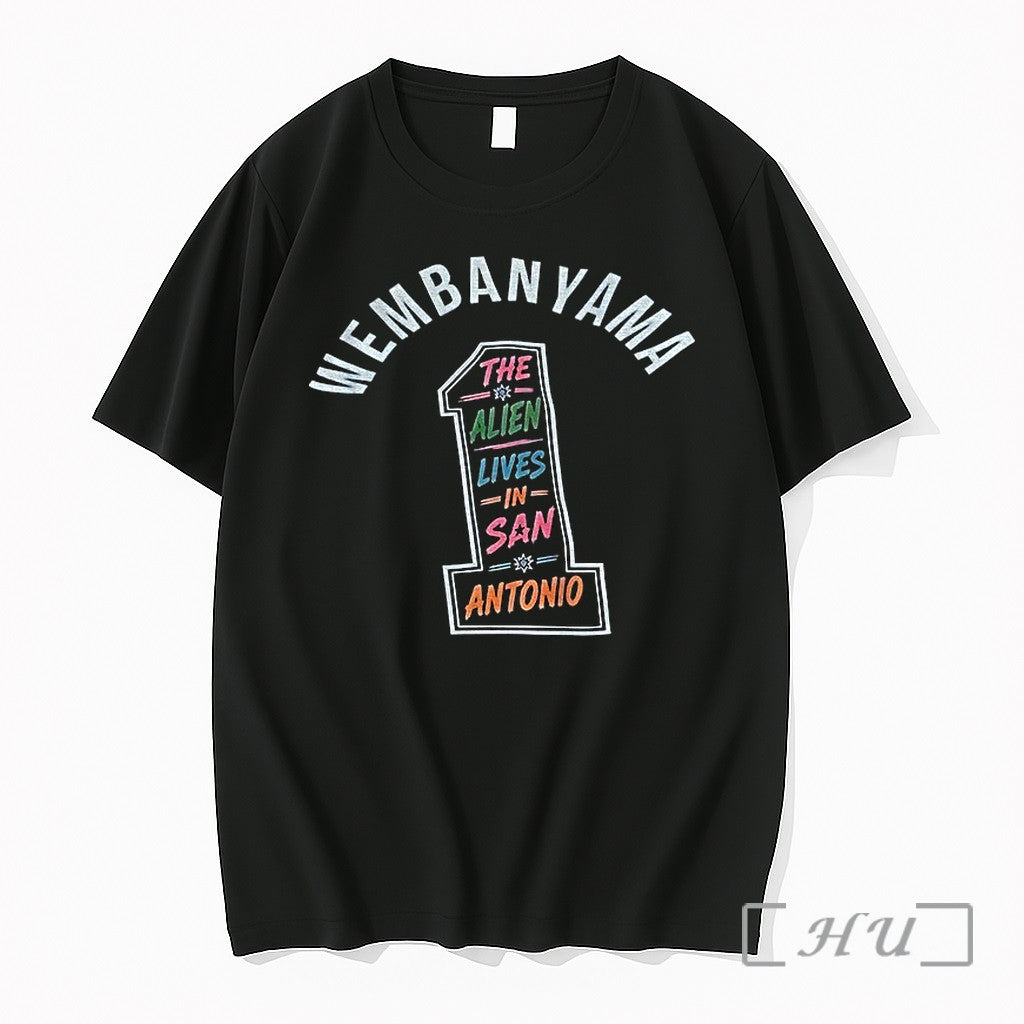 Officials Wembanyama The Alien Lives In San Antonio Spurs Basketball Nba 2026 Premium T Shirts - T-Shirt, Sweatshirt, Hoodie